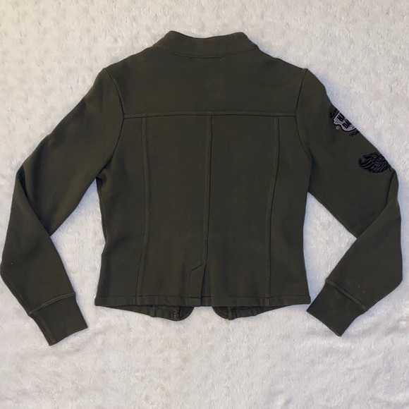 Harley-Davidson Olive Green Military Inspired Cotton Jacket - Picture 4 of 6